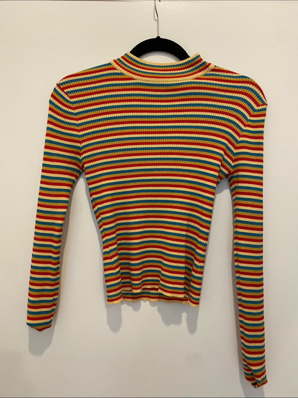 Arizona Jean Company Multicolor Striped Ribbed Long-Sleeve Top